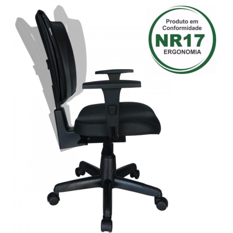 Cadeira B-ONE Back System com Braços Reguláveis – Cor Preta 31010 Kairós Office Executiva 2