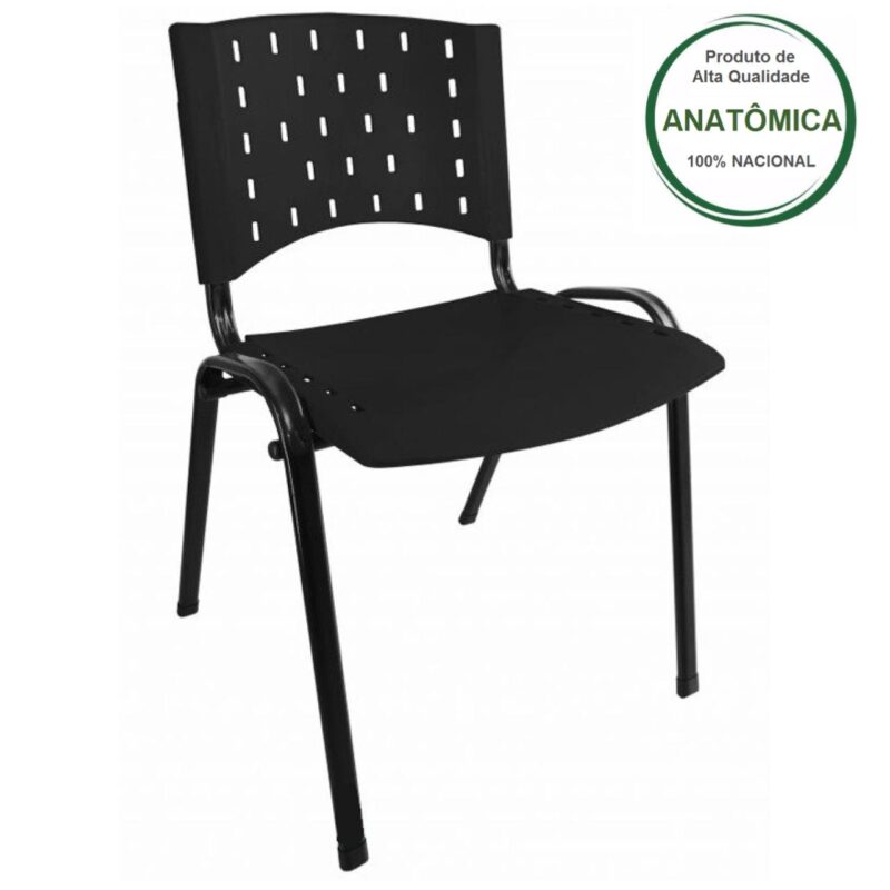 Kit 10 Cadeiras Plásticas 04 pés – COR PRETO – 24001 KAIRÓS OFFICE Plástica 3