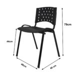 Kit 05 Cadeiras Plásticas 04 pés – COR PRETO – 24000 KAIRÓS OFFICE Plástica 8