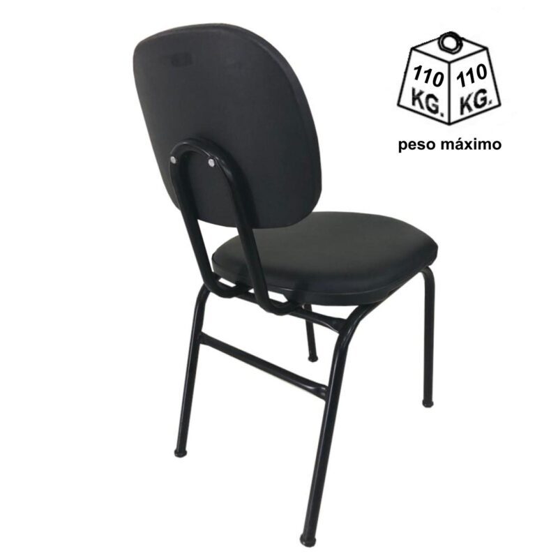 Cadeira Secretária 04 pés – Corino Preto 31102 KAIRÓS OFFICE Cadeiras Fixas 5