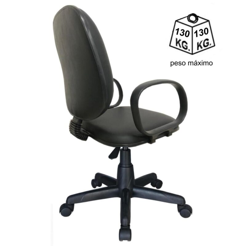 Cadeira Diretor LISA Giratória – Braço Corsa – Corino Preto 30201 Kairós Office Diretor 5