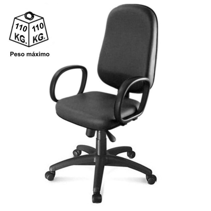 Cadeira Presidente BAIXA LISA ( BRAÇO CORSA ) – COR PRETA 30101 KAIRÓS OFFICE Presidente 5