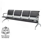 Longarina AEROPORTO ESTOFADA com 04 Lugares – Cor Cromada 33112 Kairós Office Longarinas 8