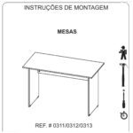 Mesa de Escritório 1,50×0,60m Sem Gavetas NOGAL SEVILHA/PRETO – 21472 KAIRÓS OFFICE Linha 40 mm 10