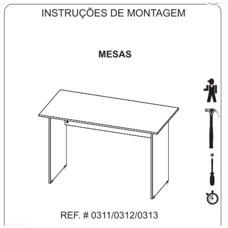 Mesa de Escritório 1,50×0,60m Sem Gavetas NOGAL SEVILHA/PRETO – 21472 KAIRÓS OFFICE Linha 40 mm 4