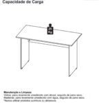 Mesa de Escritório 1,50×0,60m Sem Gavetas NOGAL SEVILHA/PRETO – 21472 KAIRÓS OFFICE Linha 40 mm 12