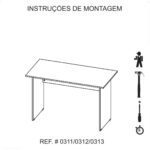 Mesa de Escritório com Gavetas 1,20×0,60m NOGAL SEVILHA/PRETO – 21471 KAIRÓS OFFICE Linha 40 mm 14