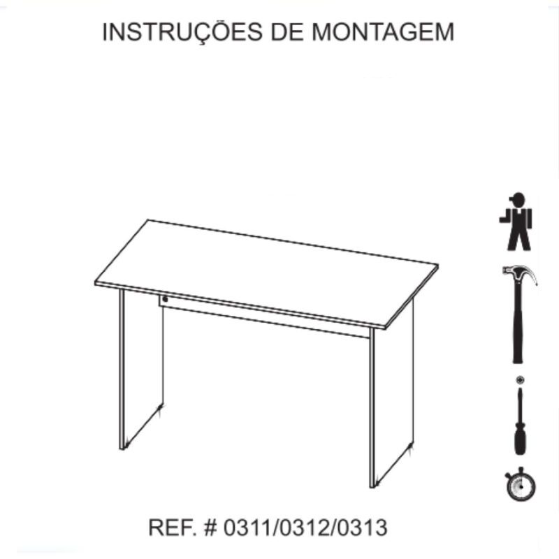 Mesa de Escritório com Gavetas 1,20×0,60m NOGAL SEVILHA/PRETO – 21471 KAIRÓS OFFICE Linha 40 mm 7