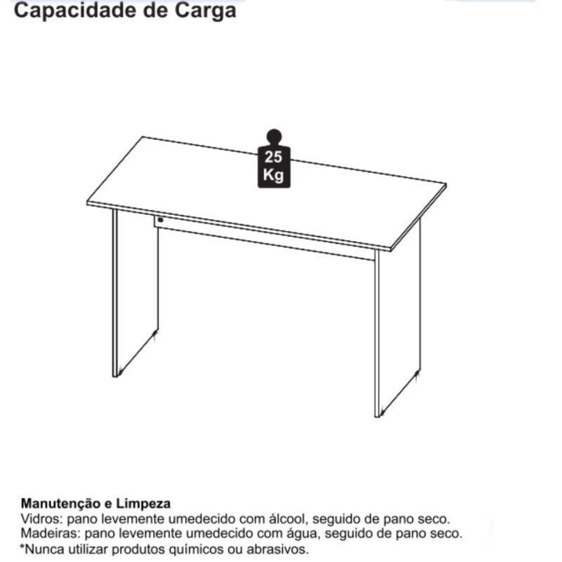 Mesa de Escritório com Gavetas 1,20×0,60m NOGAL SEVILHA/PRETO – 21471 KAIRÓS OFFICE Linha 40 mm 6