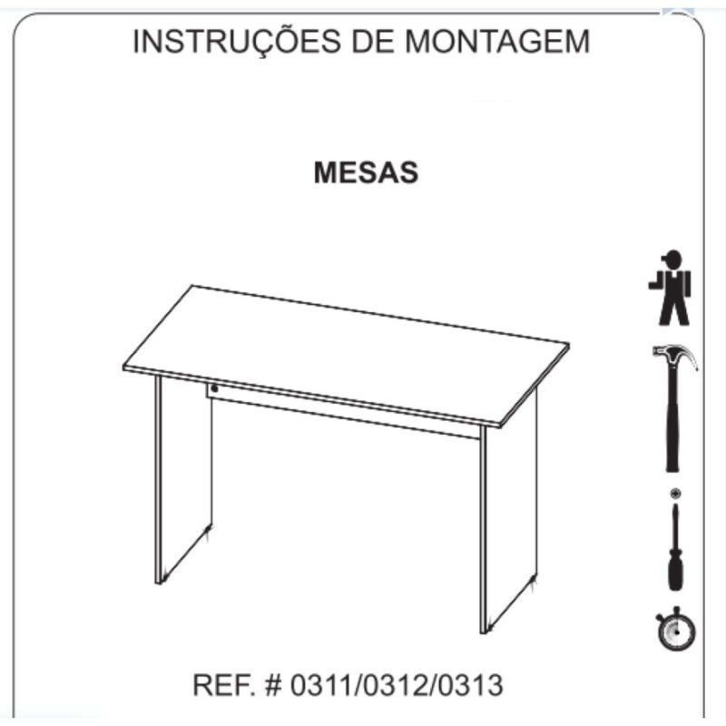 Mesa de Escritório com Gavetas 1,50×0,60m NOGAL SEVILHA/PRETO – 21473 KAIRÓS OFFICE Linha 40 mm 6