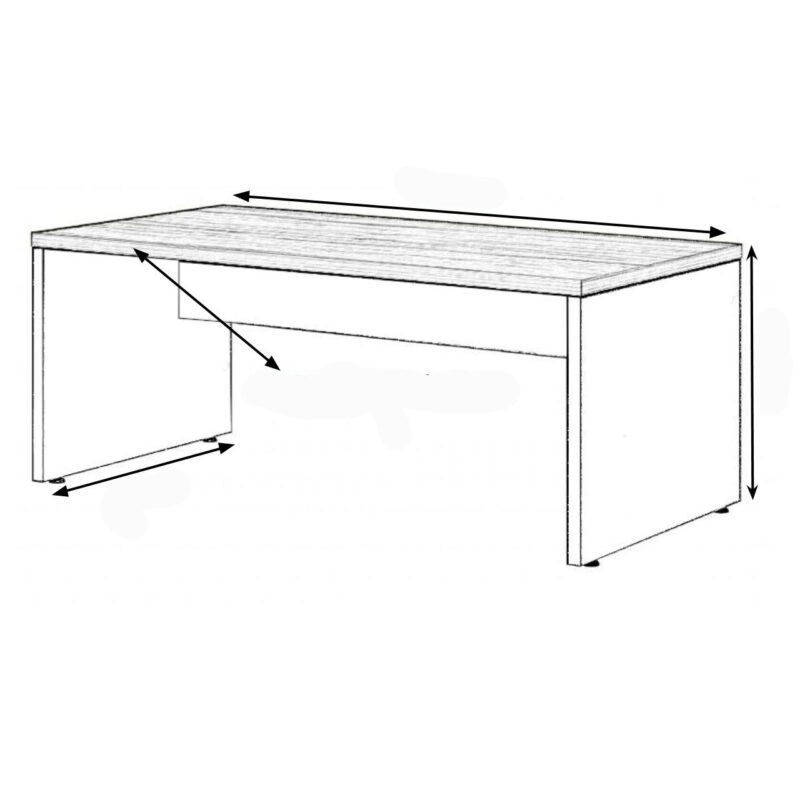 Mesa de Escritório 1,70×0,70m – 02 Gavetas NOGAL SEVILHA/PRETO – 21475 KAIRÓS OFFICE Linha 40 mm 3