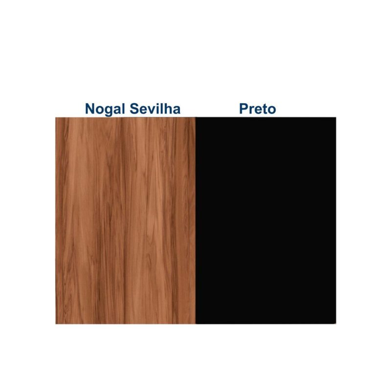 Mesa AUXILIAR SIMPLES 0,90m NOGAL SEVILHA / PRETO – 21419 Kairós Office Linha 40 mm 4