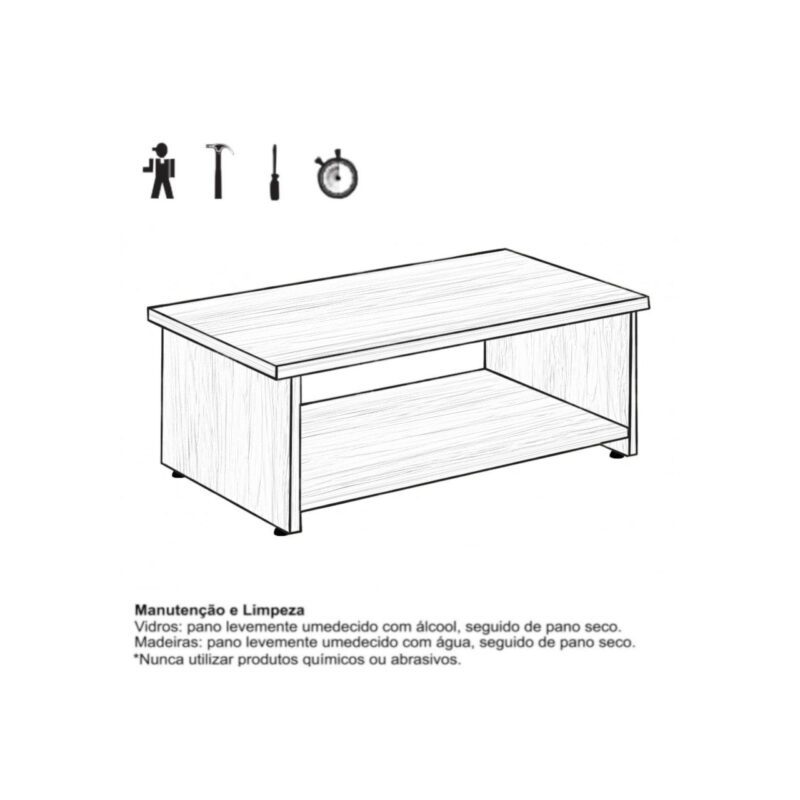 Mesa de Centro 0,90×0,50×0,35m – MARSALA – 21429 Kairós Office Linha 30 mm 5