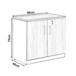 Armário Baixo com 02 Portas – 0,80×0,74×0,45 m NOGAL SEVILHA/PRETO – 21411 Kairós Office Linha 40 mm 7