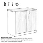 Armário Baixo com 02 Portas – 0,80×0,74×0,45 m NOGAL SEVILHA/PRETO – 21411 Kairós Office Linha 40 mm 8