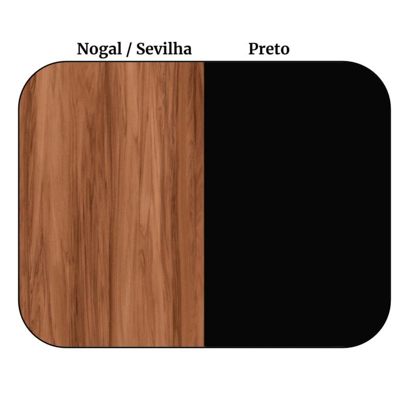 Armário Alto Fechado com 02 Portas – 1,61×0,80×0,45m NOGAL SEVILHA/PRETO – 21414 Kairós Office Linha 40 mm 6