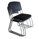 Cadeira Interlocutor Level Cromada – Cor Preto – (EMPILHÁVEL) 32995 KAIRÓS OFFICE Cadeiras Fixas 11