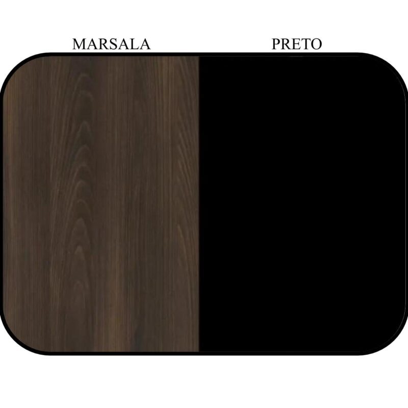 Mesa de Reunião Retangular 2,00×0,90m – C/ Caixa de Tomadas MARSALA / PRETO – 51015 Kairós Office Mesa de Reunião 6