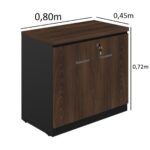 Armário Baixo com 02 Portas – 0,80×0,72×0,45 m MARSALA / PRETO – 51008 Kairós Office Linha 30 mm 8
