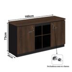 Armário Baixo GOLD Credenza – 1,60×0,72×0,45m MARSALA/PRETO – 23501 KAIRÓS OFFICE Linha 30 mm 7