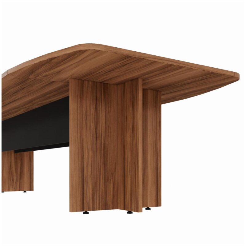Mesa de Reunião Diretoria – 2,80×1,20m NOGAL SEVILHA / PRETO – 22016 Kairós Office Mesa de Reunião 4