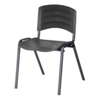 Cadeira Fixa Plástica 04 pés Cor Preto (Polipropileno) 31206 KAIRÓS OFFICE Plástica
