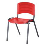 Cadeira Fixa Plástica 04 pés Cor Vermelho (Polipropileno) 31208 KAIRÓS OFFICE Plástica 6