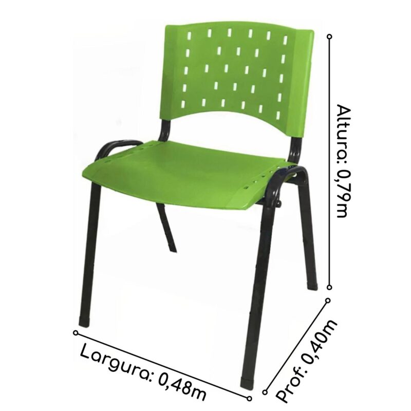Cadeira Plástica 04 Pés – VERDE (Polipropileno) – 31203 KAIRÓS OFFICE Plástica 5