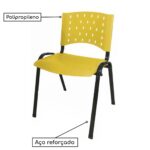 Cadeira Plástica 04 Pés – AMARELO – (Polipropileno) – 31204 KAIRÓS OFFICE Plástica 8