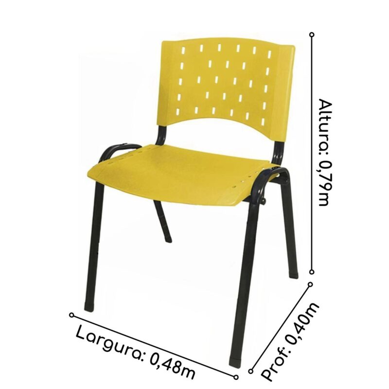 Cadeira Plástica 04 Pés – AMARELO – (Polipropileno) – 31204 KAIRÓS OFFICE Plástica 3