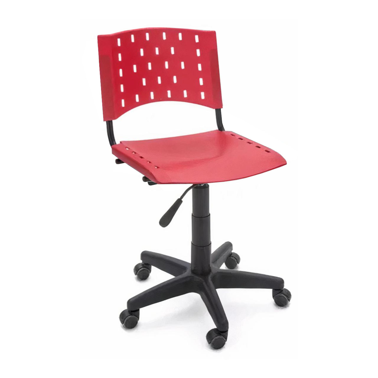 Cadeira de Escritório Giratória PLÁSTICA – REALPLAST – COR VERMELHO – 31303 KAIRÓS OFFICE Plástica