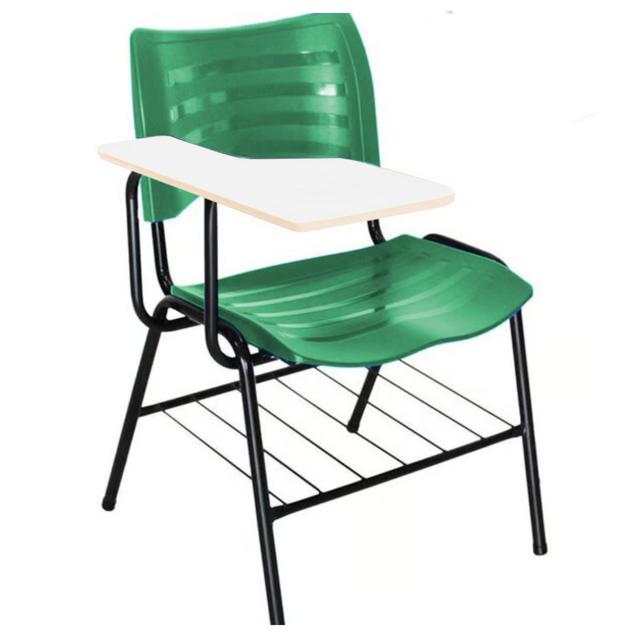 Cadeira Universitária Plástica Prancheta MDF – COR VERDE – MRPLAST – 34012 KAIRÓS OFFICE Carteira Escolar