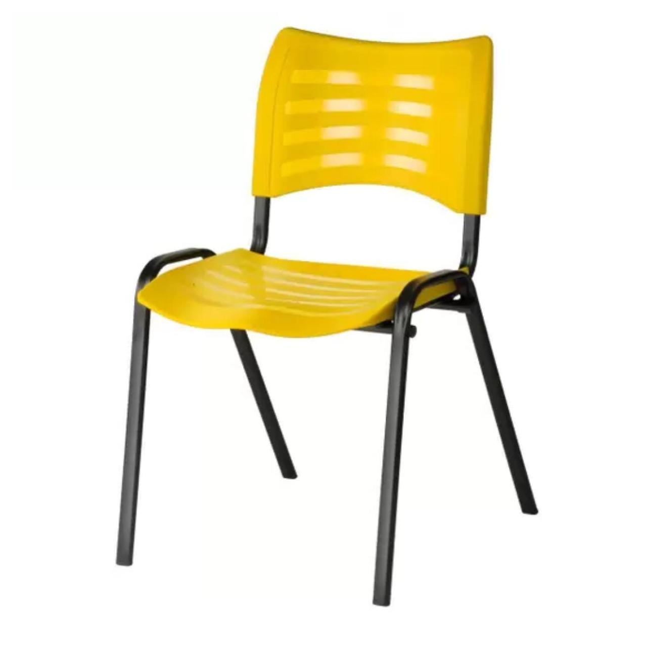 Cadeira Fixa 04 Pés Plástica (Polipropileno) – Cor Amarelo – MRPLAST – PMD – 31233 KAIRÓS OFFICE Plástica