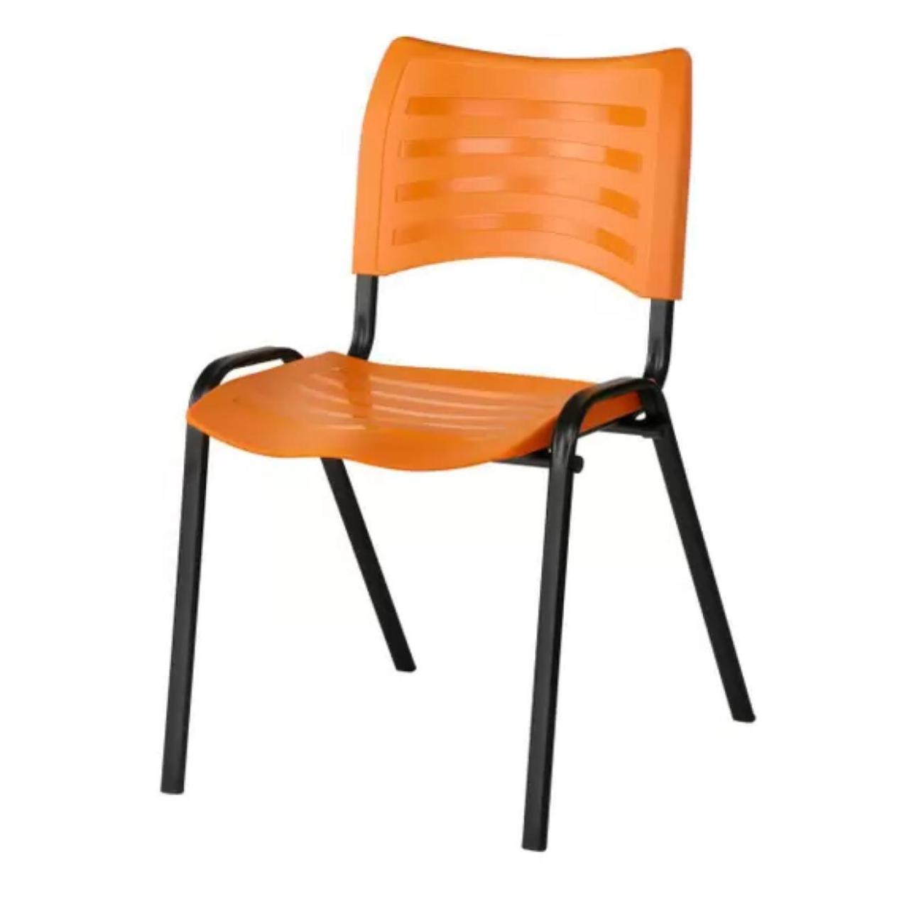 Cadeira Fixa 04 Pés Plástica (Polipropileno) – Cor Laranja – MRPLAST – PMD – 31235 KAIRÓS OFFICE Plástica