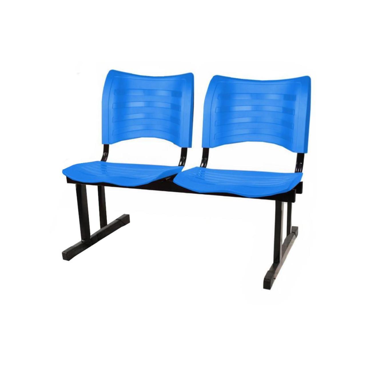 Cadeira Longarina PLÁSTICA 02 Lugares – Cor Azul – MRPLAST – 34212 KAIRÓS OFFICE Longarinas