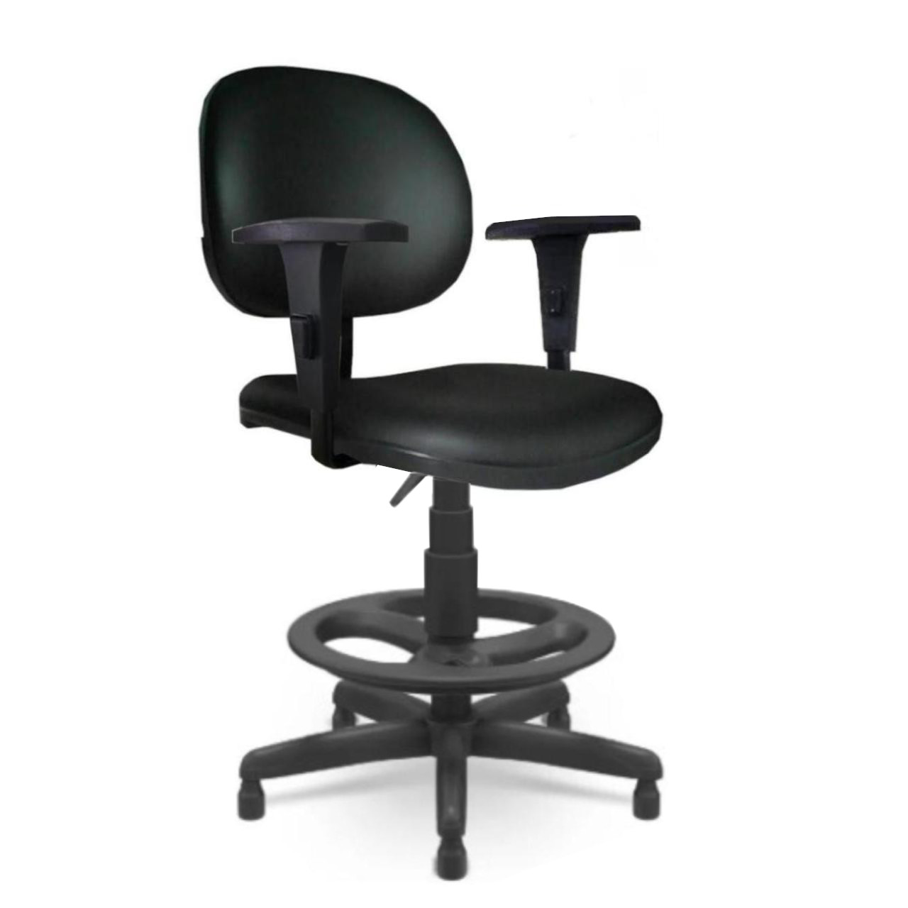 Cadeira Caixa EXECUTIVA LISA com Braço Regulável – (Aranha PMD) – Cor Preta – 35029 KAIRÓS OFFICE Cadeira Caixa