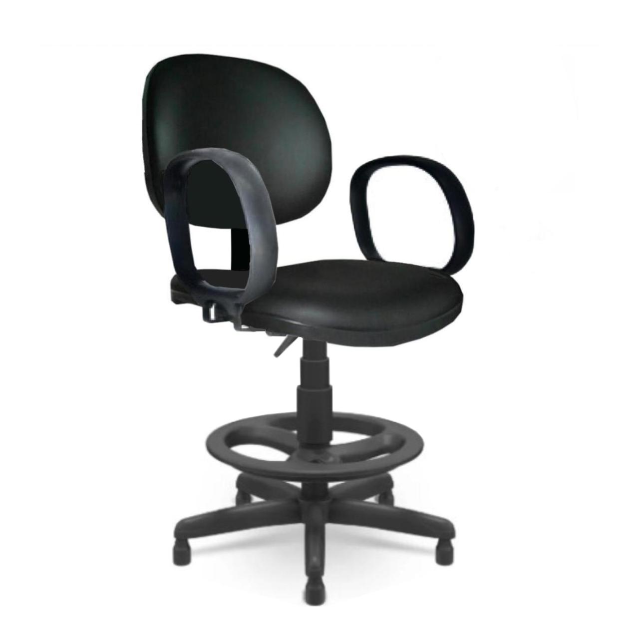 Cadeira Caixa EXECUTIVA LISA com Braço Corsa – (Aranha PMD) – Cor Preta – 35026 KAIRÓS OFFICE Cadeira Caixa