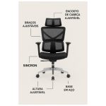 Cadeira de Escritório Presidente Tela TITAN – Cor Preto – 30067 Kairós Office Cadeira de Tela 15