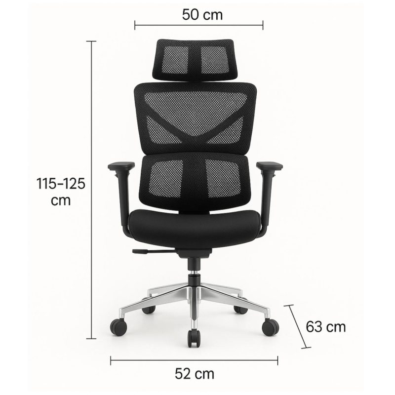 Cadeira de Escritório Presidente Tela TITAN – Cor Preto – 30067 Kairós Office Cadeira de Tela 8