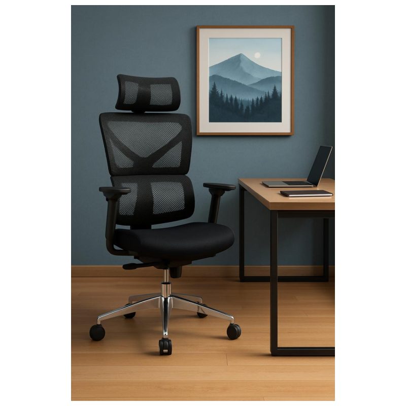 Cadeira de Escritório Presidente Tela TITAN – Cor Preto – 30067 Kairós Office Cadeira de Tela 9