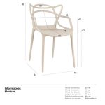 Cadeira Interlocutor ALLEGRA para Escritório ou Jantar – Polipropileno – Cor AREIA – 48009 Kairós Office Cadeira Fixa Plástica 16