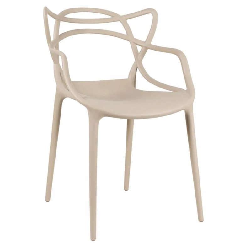 Cadeira Interlocutor ALLEGRA para Escritório ou Jantar – Polipropileno – Cor AREIA – 48009 Kairós Office Cadeira Fixa Plástica 4