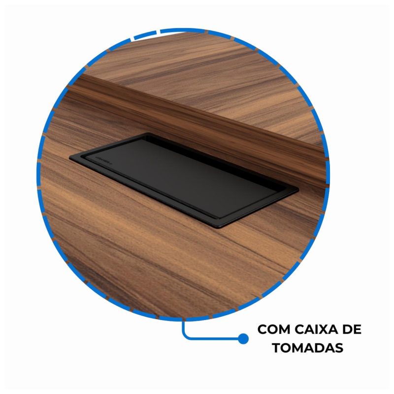 Mesa Escritório PRESIDENTE c/ Armário Pedestal – 1,82×1,80m – NOGAL SEVILHA/BRANCO – 34602 Kairós Office Linha 40 mm Nogal – Branco 9