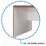 Mesa Escritório PRESIDENTE c/ Armário Pedestal – 1,82×1,80m – NOGAL SEVILHA/BRANCO – 34602 Kairós Office Linha 40 mm Nogal – Branco 15