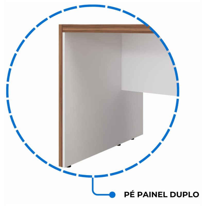 Mesa Escritório PRESIDENTE c/ Armário Pedestal – 1,82×1,80m – NOGAL SEVILHA/BRANCO – 34602 Kairós Office Linha 40 mm Nogal – Branco 7