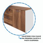 Mesa Diretorzinha c/ Aparador – Pé de MADEIRA – 1,90×1,50m – NOGAL SEVILHA / BRANCO – 34426 Kairós Office Linha 40 mm Nogal – Branco 15