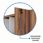 Armário Alto Credenza com Nicho – 1,61×1,20×0,45m – NOGAL SEVILHA/BRANCO- 34415 Kairós Office Linha 40 mm Nogal – Branco 13