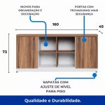 Armário Baixo GOLD Credenza ESPECIAL – 1,60×0,73×0,45m – NOGALSEVILHA / BRANCO – 34502 Kairós Office Linha 40 mm Nogal – Branco 11