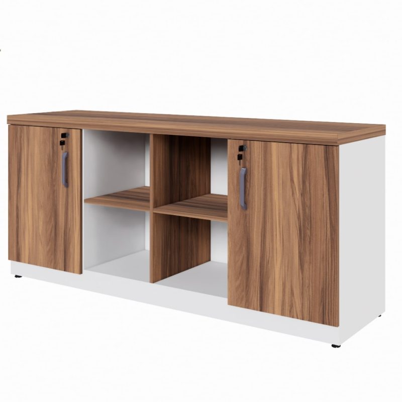 Armário Baixo GOLD Credenza ESPECIAL – 1,60×0,73×0,45m – NOGALSEVILHA / BRANCO – 34502 Kairós Office Linha 40 mm Nogal – Branco 6