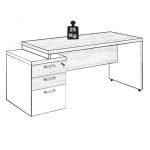 Mesa PEDESTAL RETA (03 Gav.) – 1,92X0,70m – WORKSTART – NOGAL SEVILHA/BRANCO- 34405 Kairós Office Linha 40 mm Nogal – Branco 21